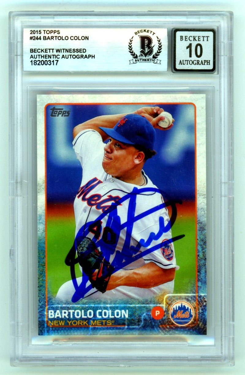 Bartolo Colon 2015 Topps Series 1 Baseball #244 Signed Beckett BGS 10 Auto
