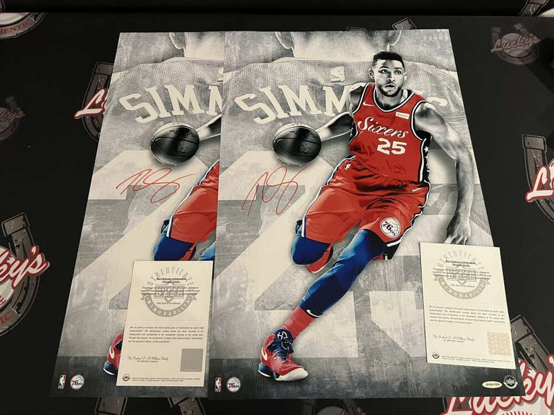 Ben Simmons Signed 16x24 Photo Driven Upper Deck UDA COA 76ers Red Ink
