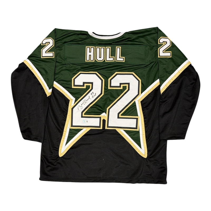 Brett Hull Signed Dallas Stars Custom Jersey w/ 99 Cup Beckett Witness BAS COA