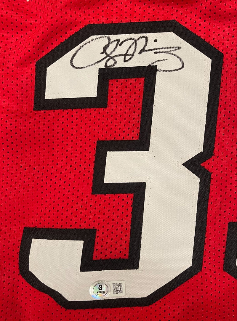 Alonzo Mourning Signed Miami Heat Custom Jersey Beckett Witness BAS COA