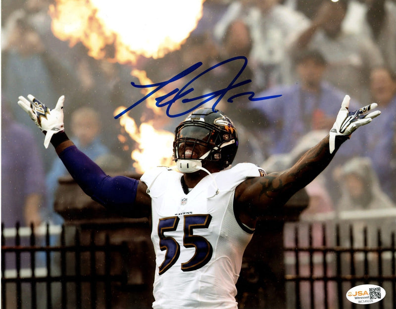 Terrell Suggs Signed Autographed Baltimore Ravens 8x10 Photo JSA Witness COA
