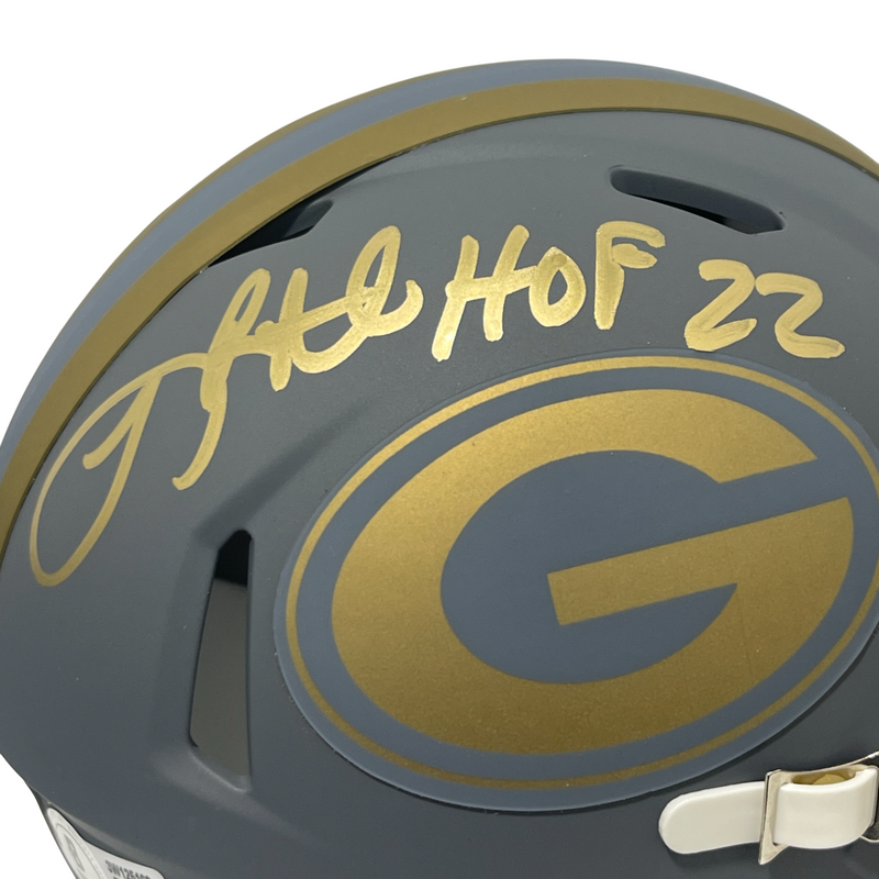 LeRoy Butler Signed Packers Slate Mini Helmet w/ HOF 22 Beckett Witness BAS COA