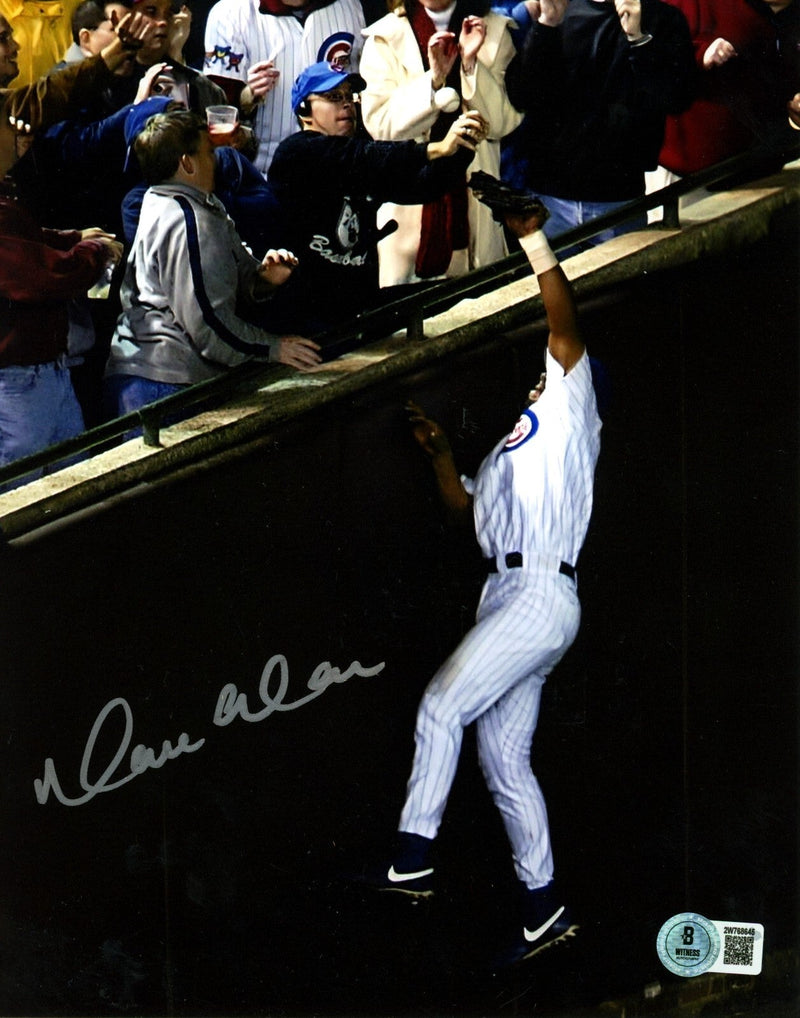 Moises Alou Signed Chicago Cubs 8x10 Photo Bartman Beckett Witness BAS COA #2