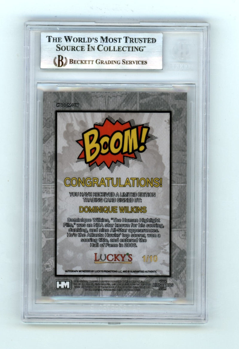 Dominique Wilkins 2024 Hits Memorabilia BOOM Gold #/10 Signed BGS BAS Auto Hawks