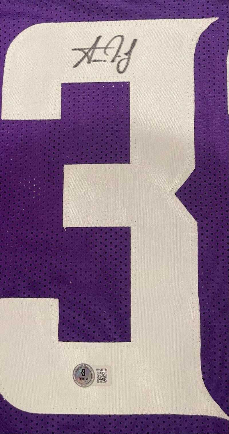 Aaron Jones Signed Minnesota Vikings Custom Jersey Beckett Witness BAS COA