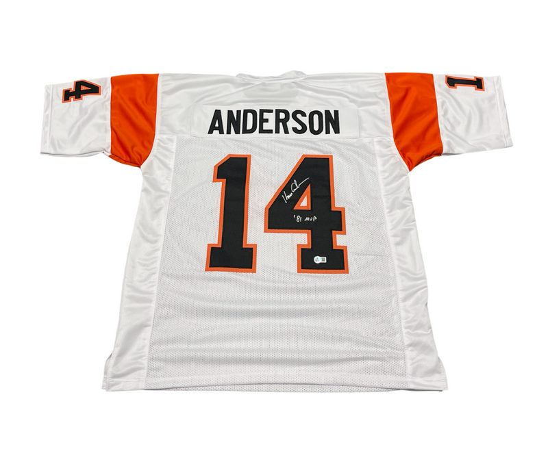 Ken Anderson Signed Bengals Custom Jersey w/ 81 MVP Beckett Witness BAS COA
