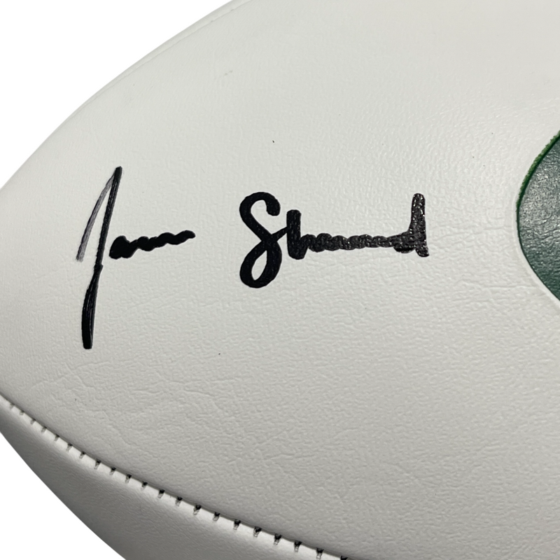 Jamien Sherwood Signed New York Jets White Football w/ 2x Ins Beckett W BAS COA