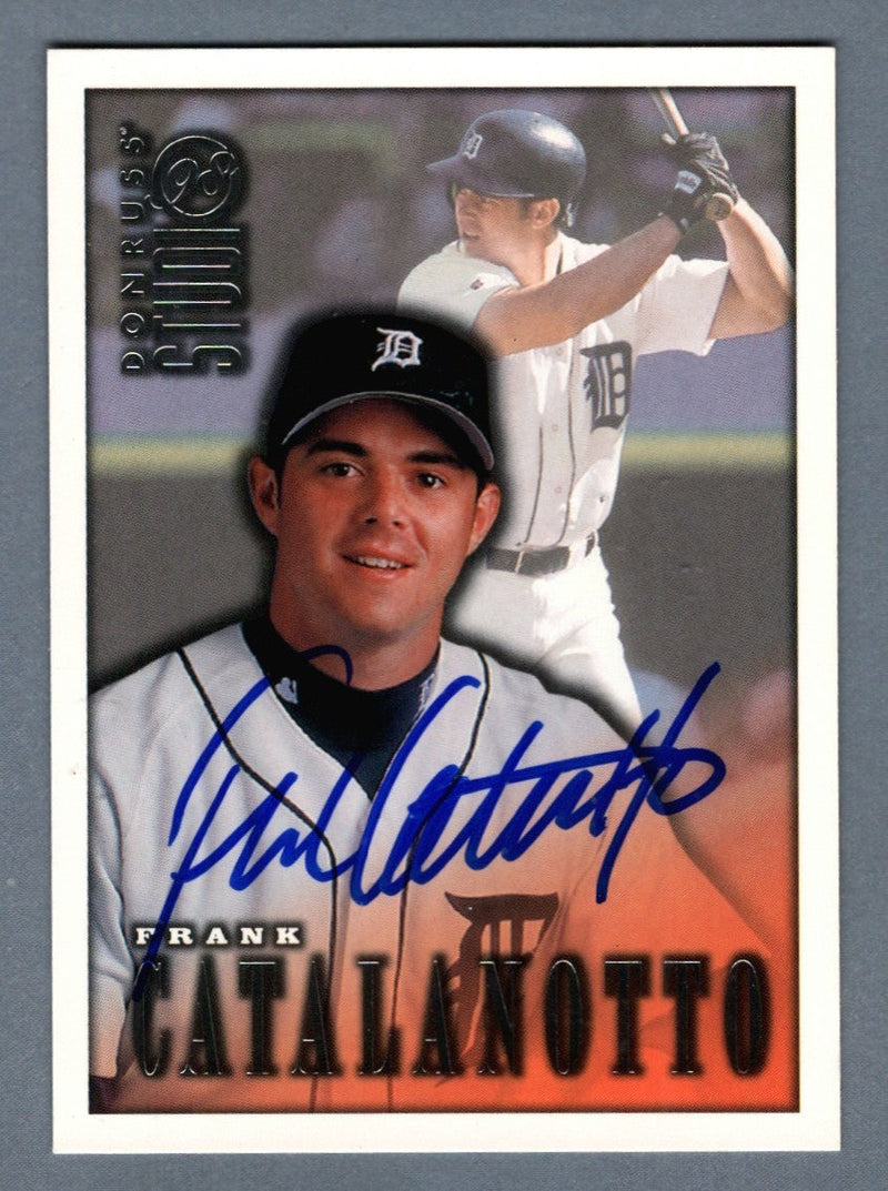 Frank Catalanotto Signed 1998 Donruss Studio #103 LSCM COA Detroit Tigers