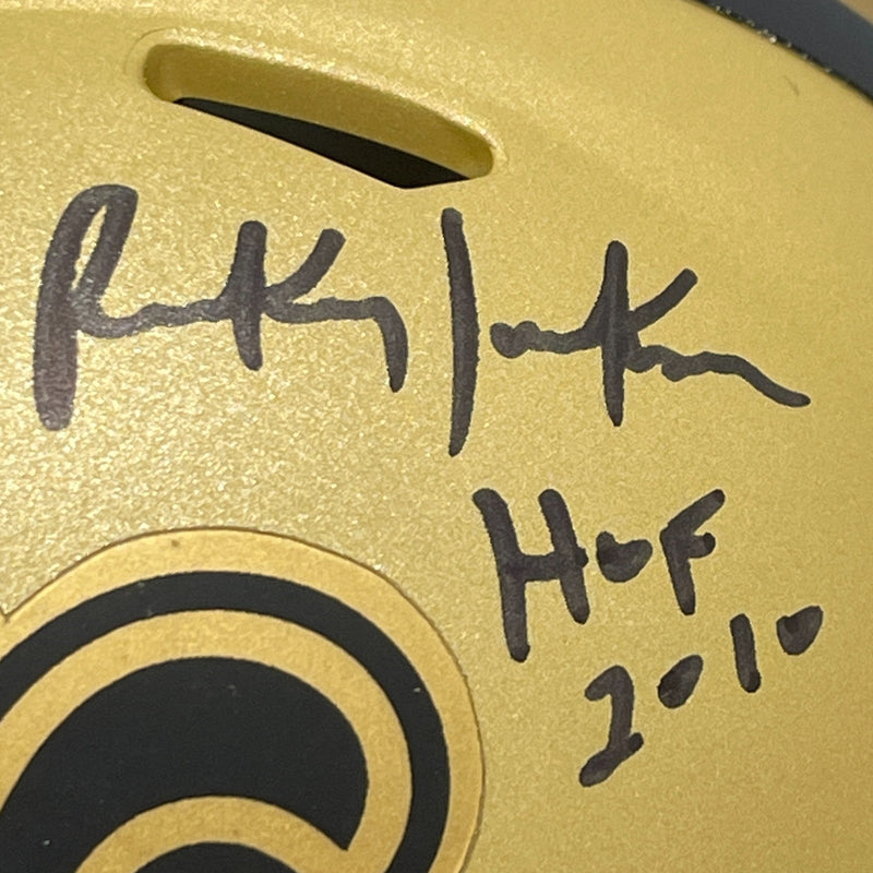 Rickey Jackson Signed Saints Rave Mini Helmet w/ HOF 2010 Beckett Wit BAS COA