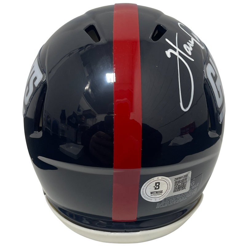 Harry Carson Signed Giants TB Mini Helmet w/ HOF 06 Beckett Witness BAS COA