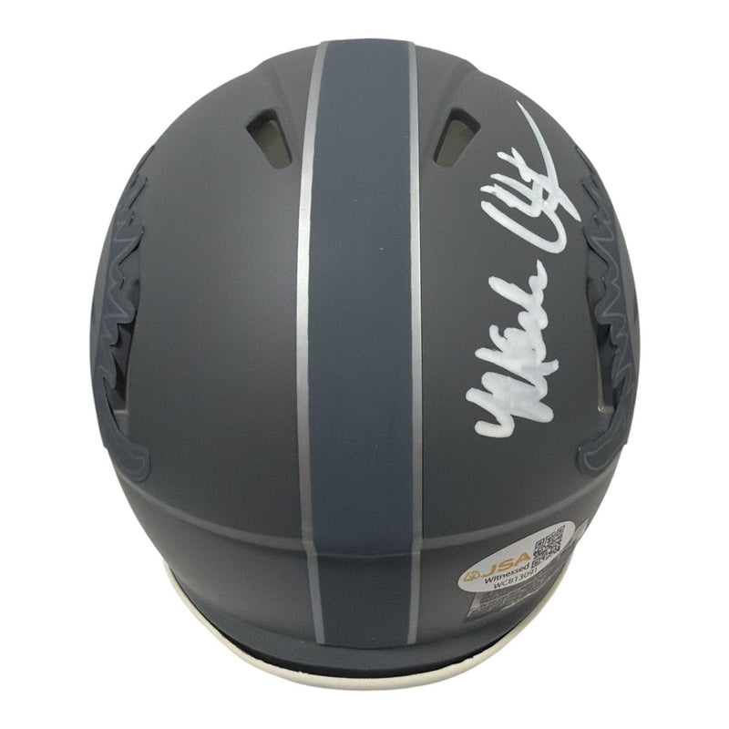Mark Clayton Signed Autographed Miami Dolphins Slate Mini Helmet JSA Witness COA