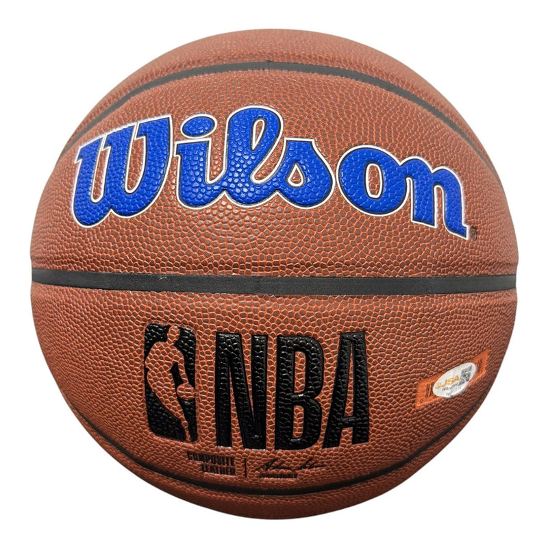 Gerald Wilkins Signed Autographed Knicks Basketball w/ Jordan Stopper JSA W COA