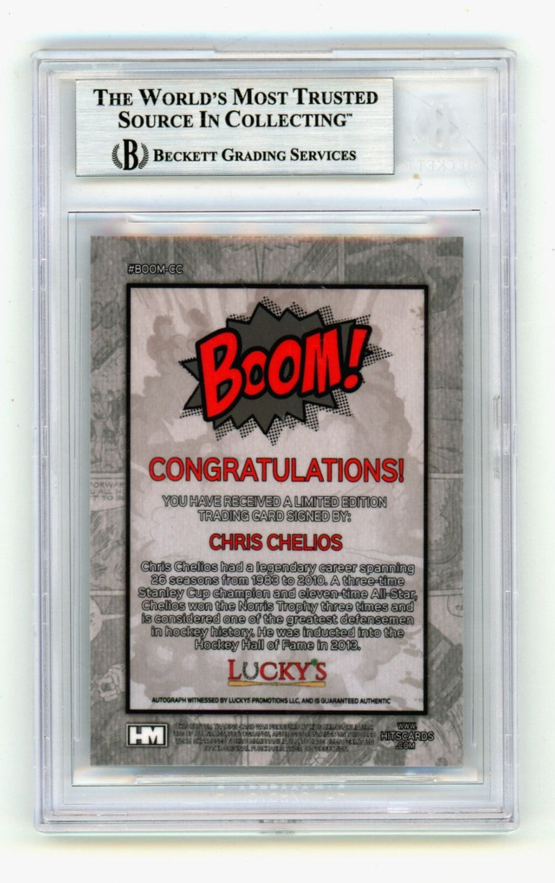 Chris Chelios 2024 Hits Memorabilia BOOM Silver Signed BGS BAS Auto Detroit