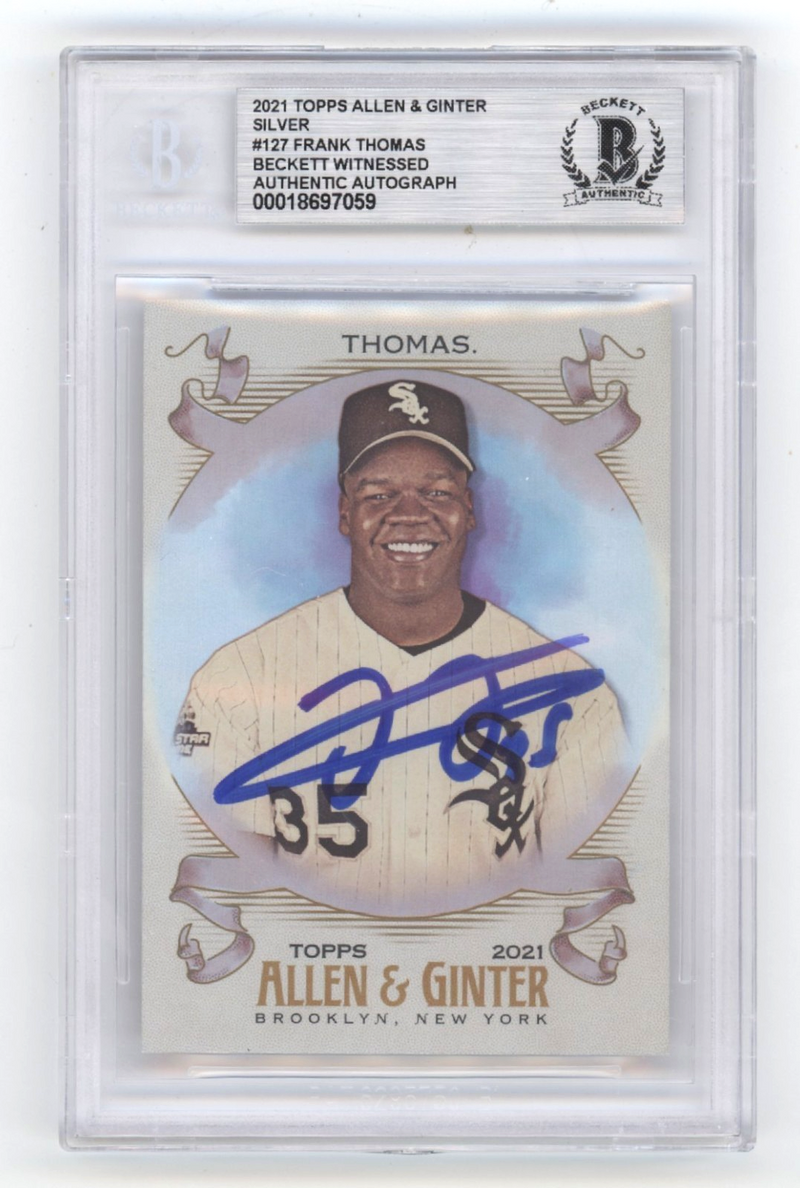 Frank Thomas 2021 Topps Allen Ginter Silver Signed Beckett BAS Auto White Sox