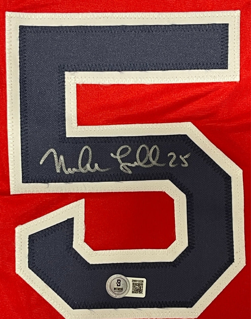Mike Lowell Signed Boston Red Sox Custom Red Jersey Beckett Witness BAS COA