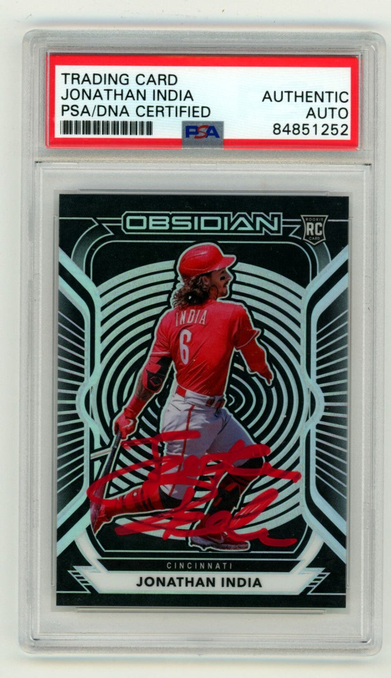 Jonathan India 2021 Panini Chronicles Obsidian #21 RC Signed PSA Authentic Auto