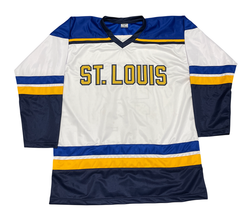 Brett Hull & Adam Oates Signed Auto Blues Custom Jersey Beckett Witness BAS COA