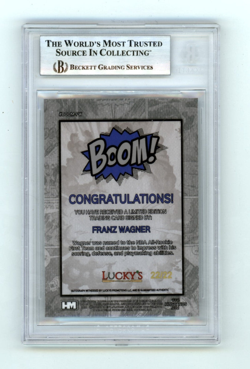 Franz Wagner 2024 Hits Memorabilia BOOM Silver #22/22 Signed BGS BAS Auto Magic
