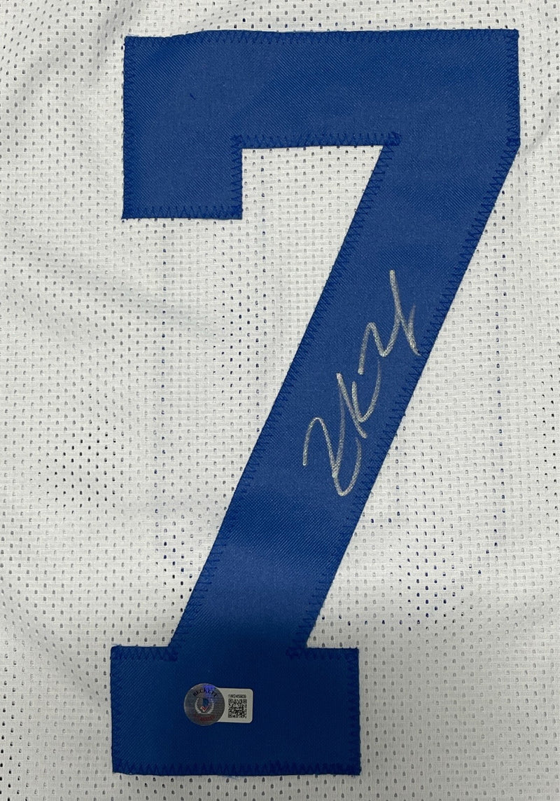Zack Martin Signed Dallas Cowboys Custom White Jersey Beckett Witness BAS COA