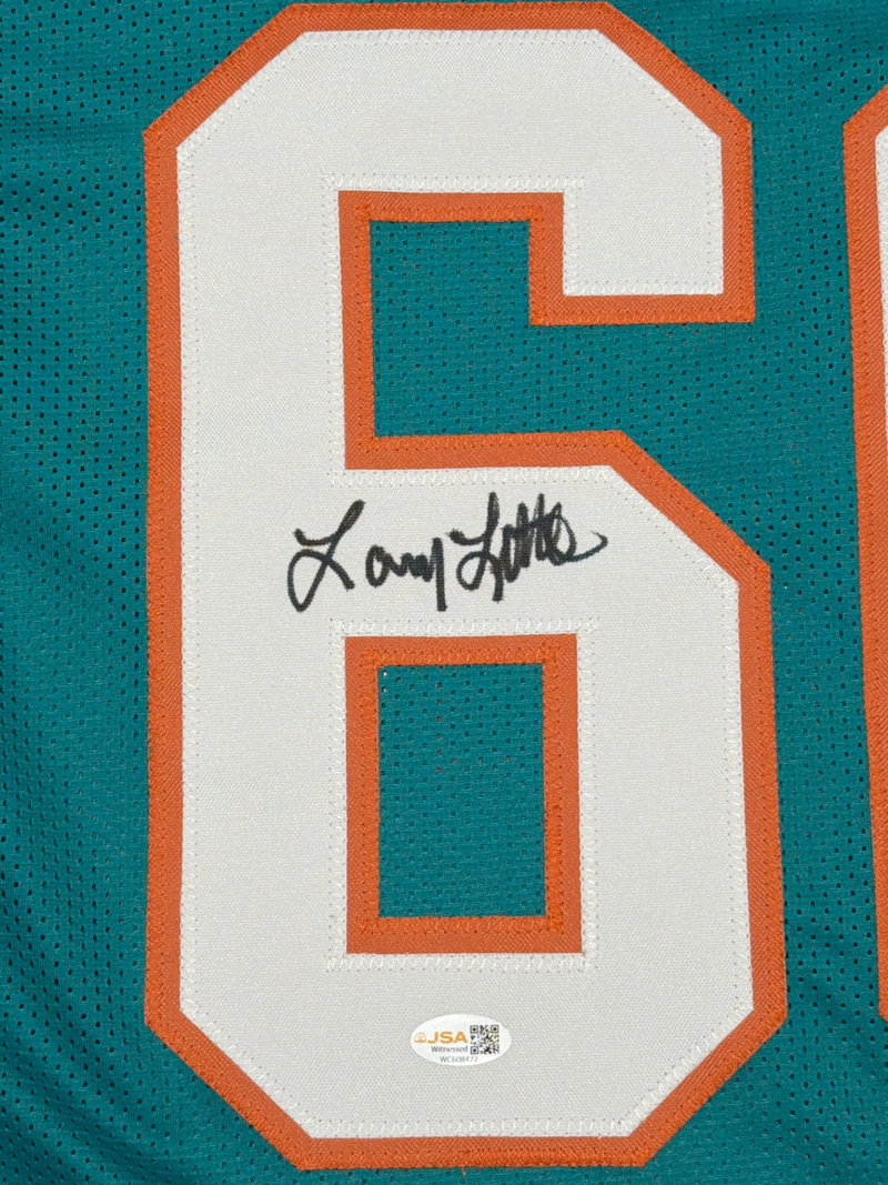 Larry Little Signed Autographed Miami Dolphins Custom Jersey JSA Witness COA