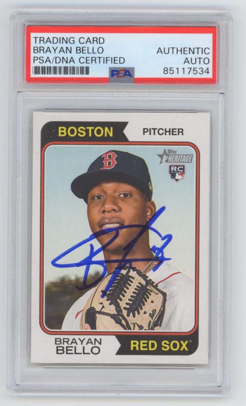 Brayan Bello 2023 Topps Heritage #89 Rookie RC Signed PSA Authentic Auto Red Sox