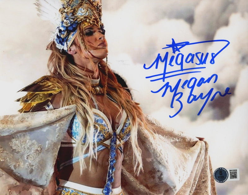 Megan Bayne Signed AEW 8x10 Photo w/ Megasus Beckett Witness BAS COA #7
