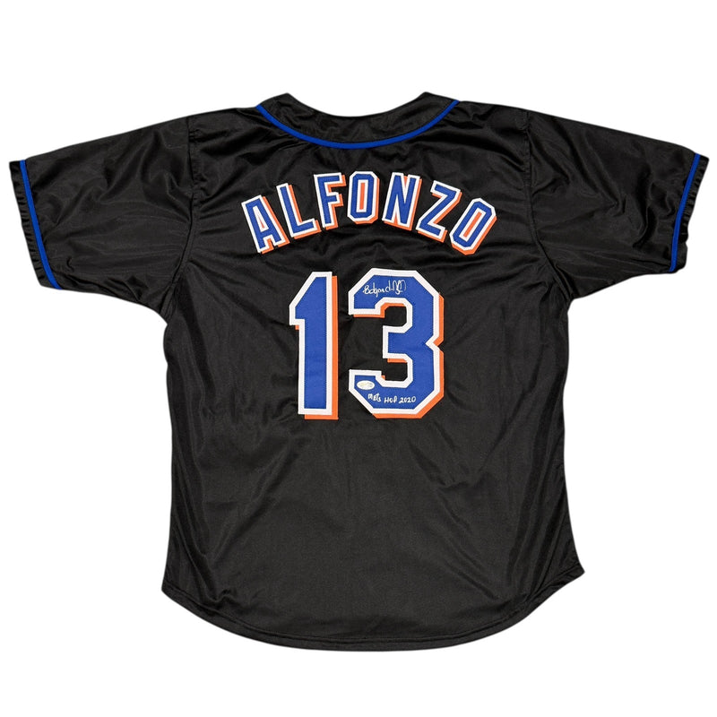 Edgardo Alfonzo Signed New York Mets Custom Jersey w/ Mets HOF 2020 JSA Wit COA