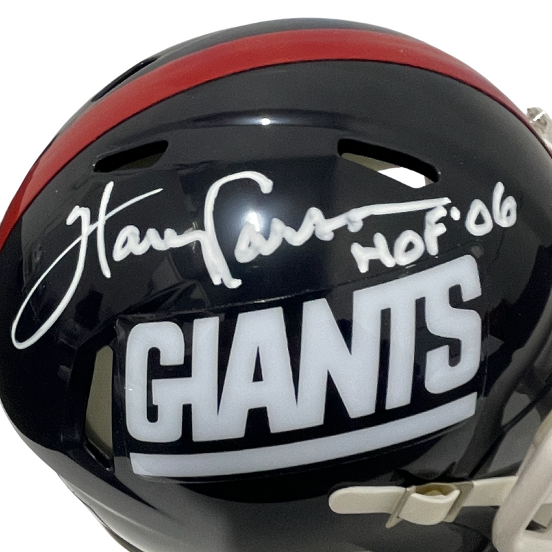 Harry Carson Signed Giants TB Mini Helmet w/ HOF 06 Beckett Witness BAS COA