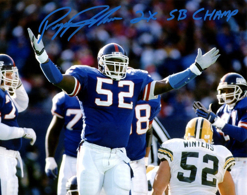 Pepper Johnson Signed New York Giants 8x10 Photo w/ 2x SB Champ LSCM COA