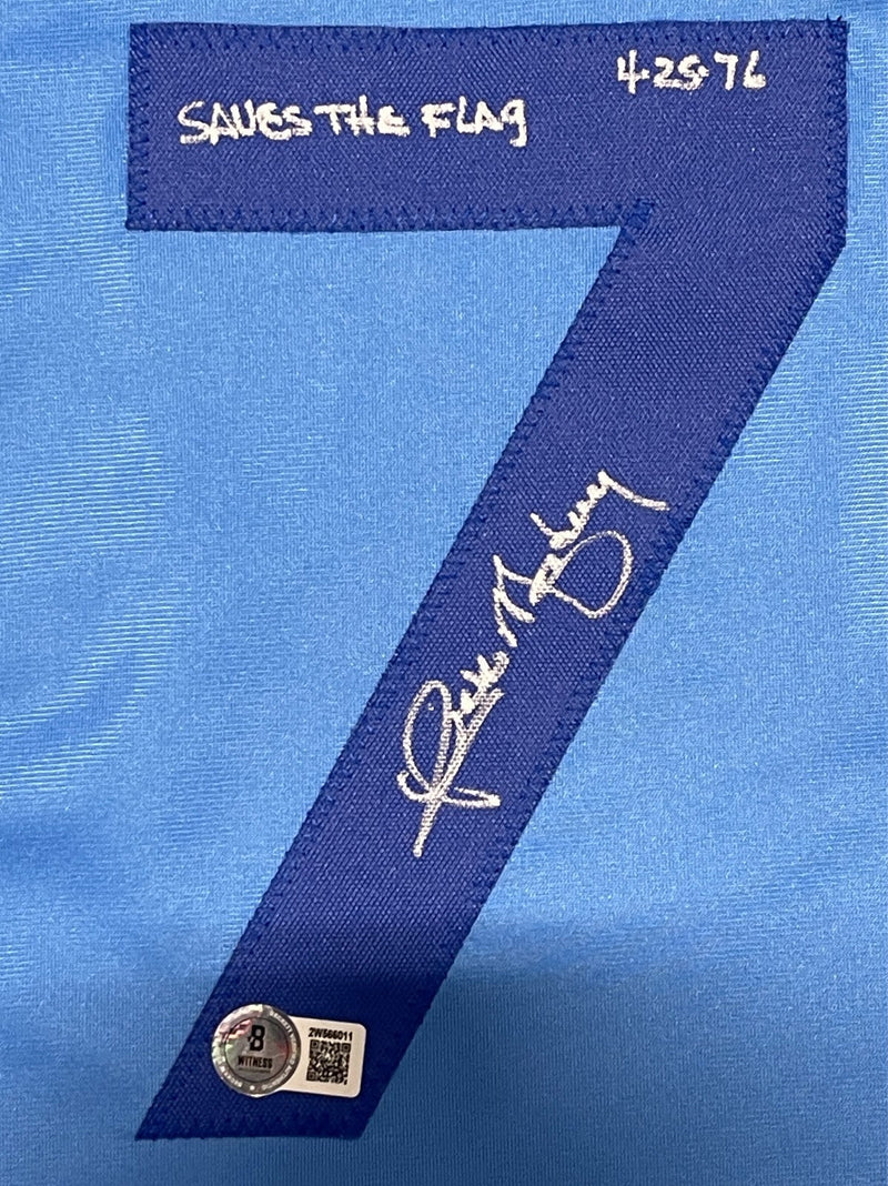 Rick Monday Signed Auto Cubs Custom Jersey w/ Save the Flag Beckett BAS COA