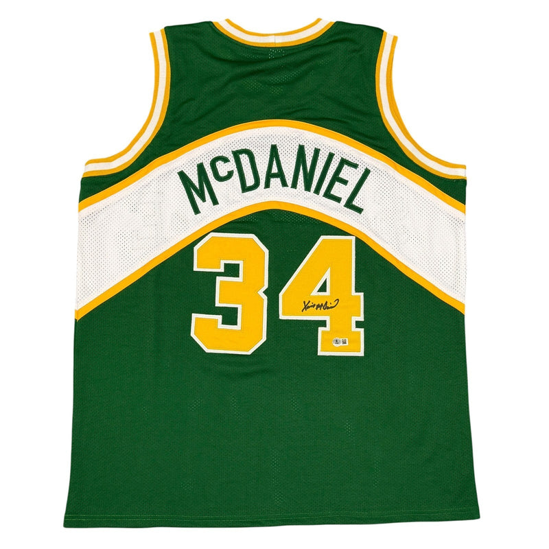 Xavier McDaniel Signed Seattle Sonics Custom Jersey Beckett Witness BAS COA