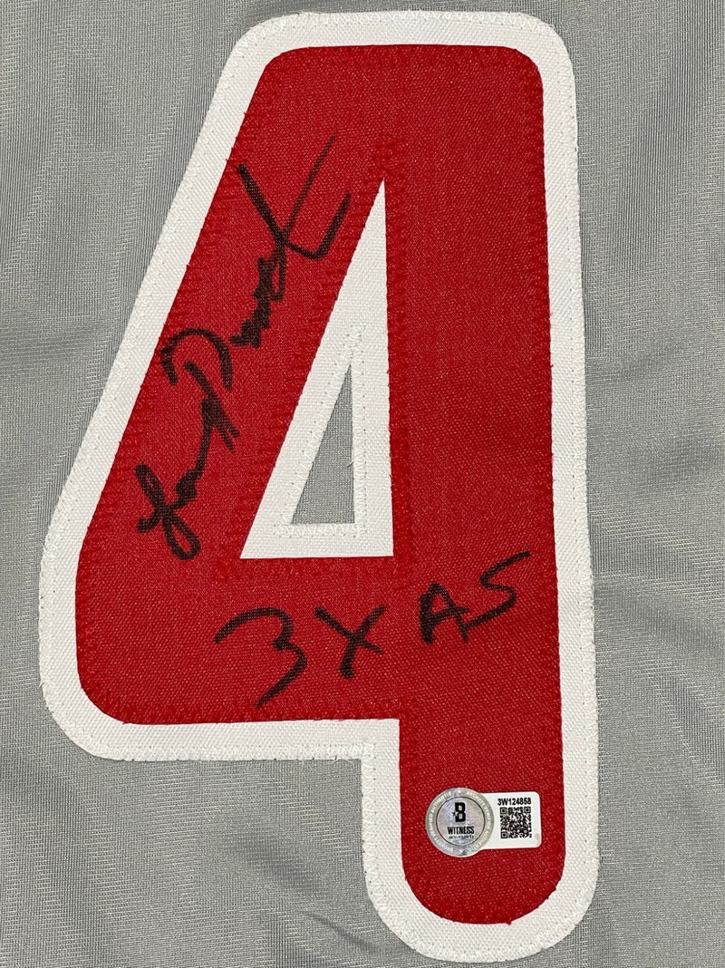 Lenny Dykstra Signed Phillies Custom Jersey w/ 3x AS Beckett Witness BAS COA