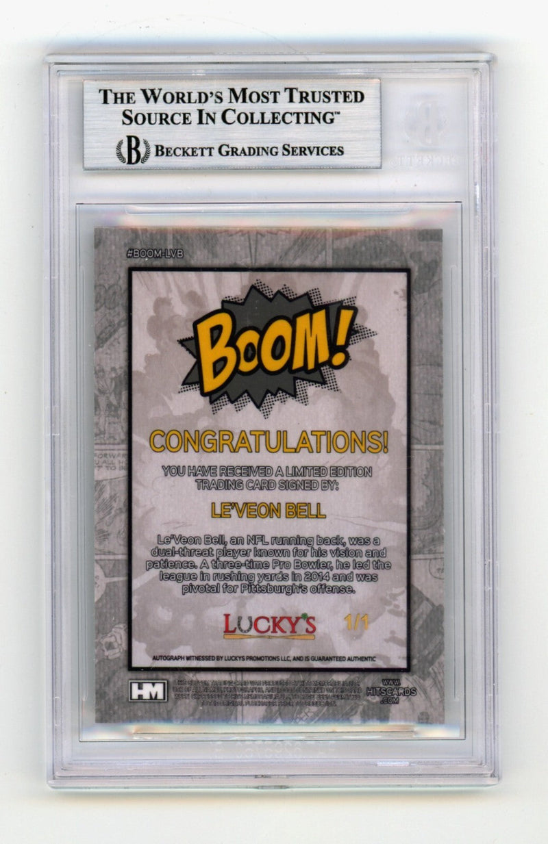 Le'Veon Bell 2024 Hits Memorabilia BOOM Super 1/1 Signed BGS BAS Auto Pittsburgh