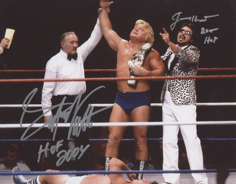 Greg "Hammer" Valentine & Jimmy Hart Dual Signed 8x10 Photo w/ HOF LSCM COA #1