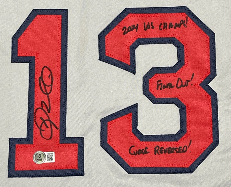Doug Mientkiewicz Signed Boston Red Sox Custom Jersey w/ 3 Insc Beckett BAS COA
