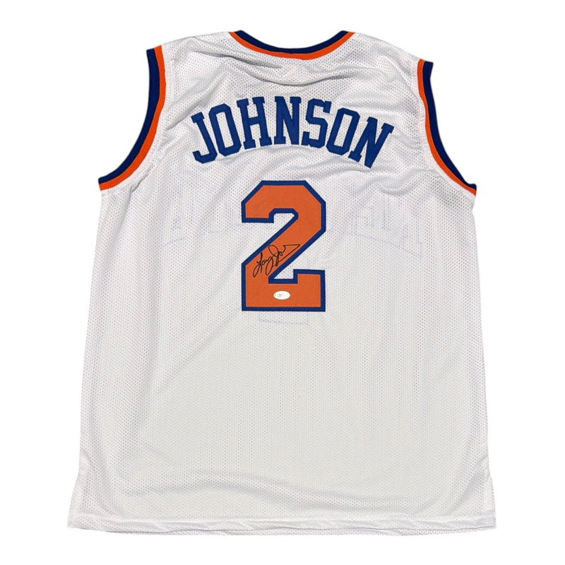 Larry Johnson Signed Autographed New York Knicks Custom Jersey JSA Witness COA