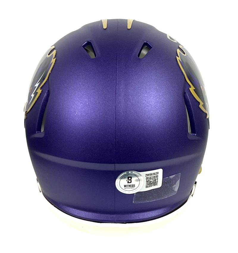 Justin Tucker Signed Ravens Alt 2024 Mini Helmet Beckett Witness BAS COA