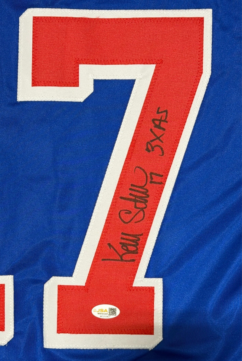 Kevin Stevens Signed New York Rangers Custom Jersey w/ 3 AS JSA Witness COA