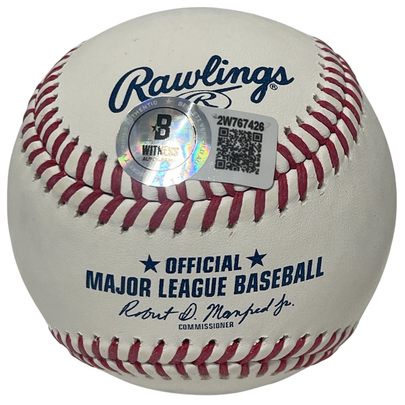 Lee Smith Signed ROMLB Baseball w/ HOF 2019 Beckett Witness BAS COA