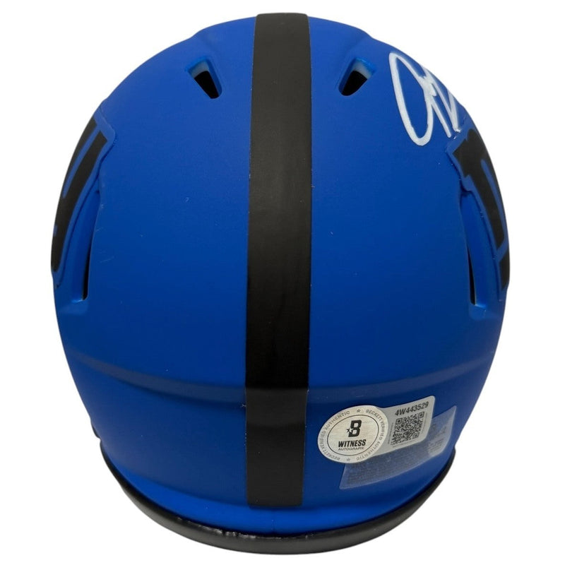 Jeremy Shockey Signed New York Giants Rave Mini Helmet Beckett Witness BAS COA