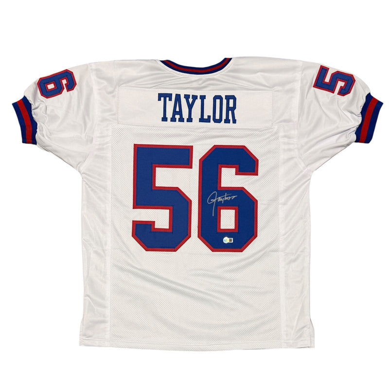 Lawrence Taylor Signed New York Giants Custom Jersey Beckett Witness BAS COA