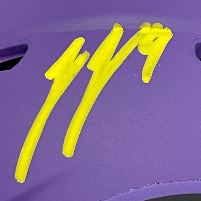 J.J. McCarthy Signed Minnesota Vikings Rave Mini Helmet Beckett Witness BAS COA