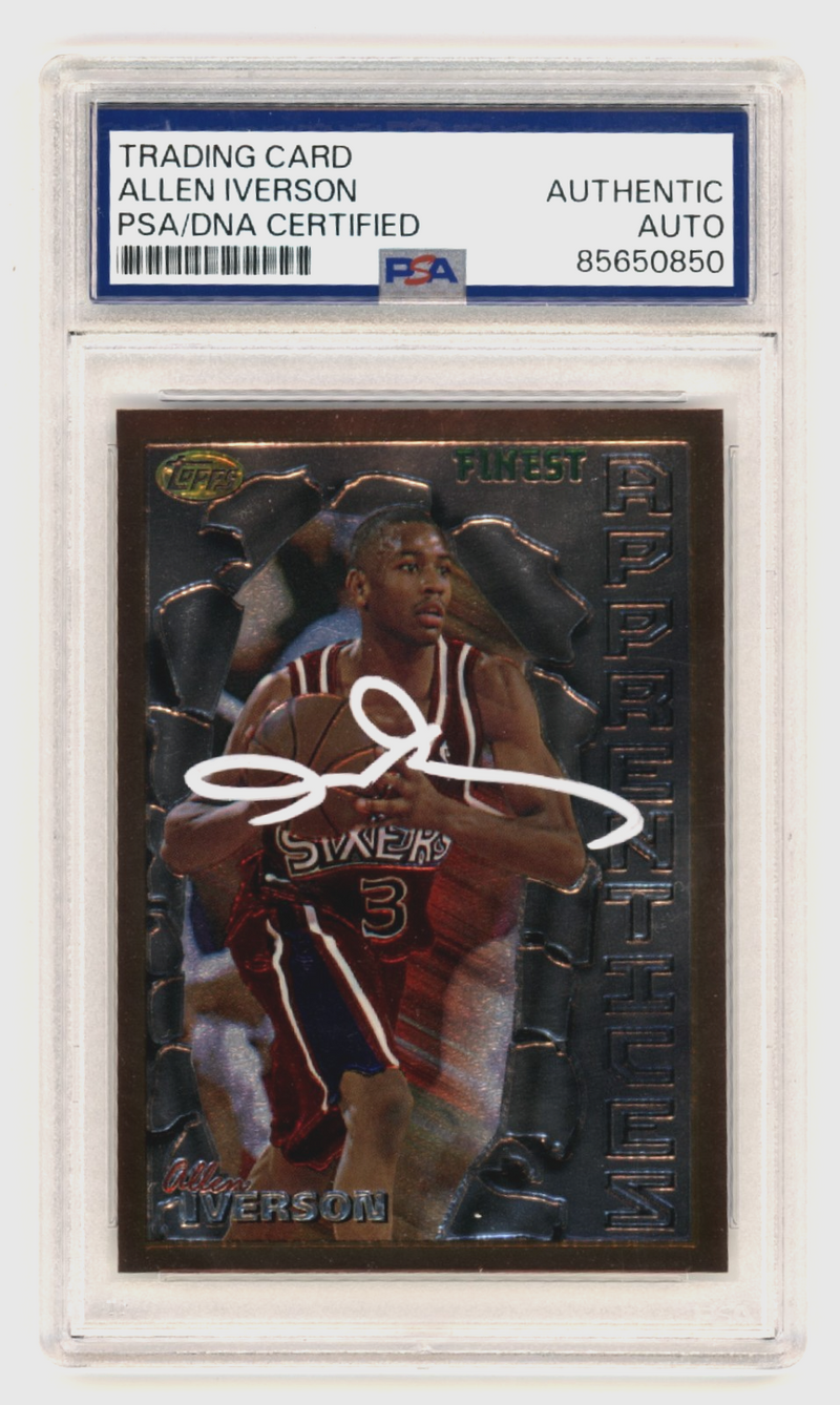 Allen Iverson 1996-97 Topps Finest #69 Signed Rookie RC PSA Authentic Auto White
