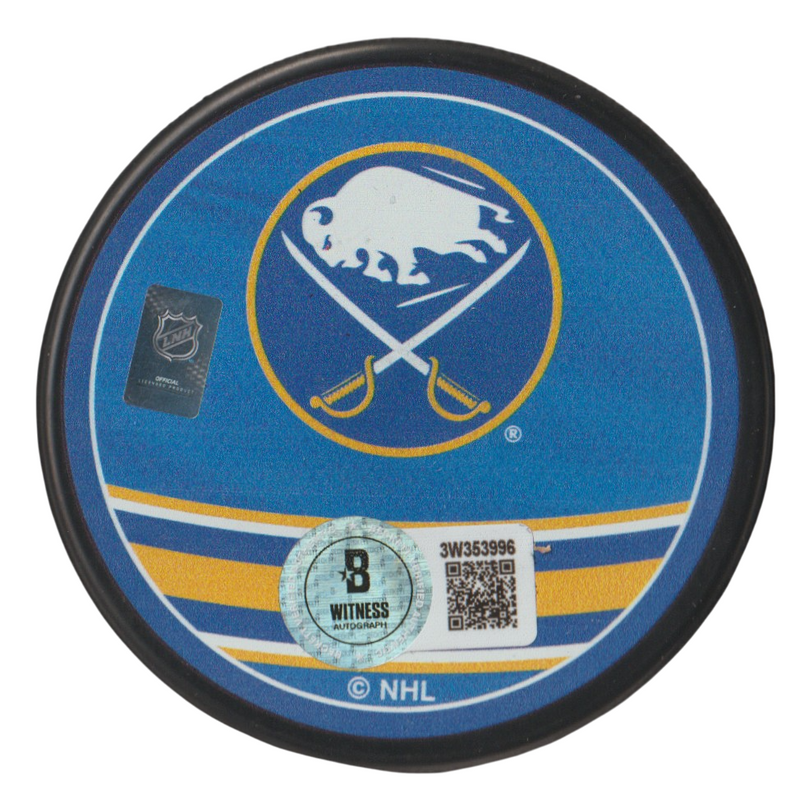 Pierre Turgeon Signed Buffalo Sabres Reverse Retro Puck w HOF 23 Beckett BAS COA