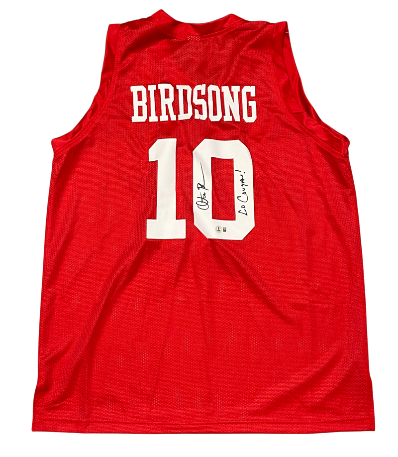 Otis Birdsong Signed Houston Custom Jersey GO Cougars! Beckett Witness BAS COA