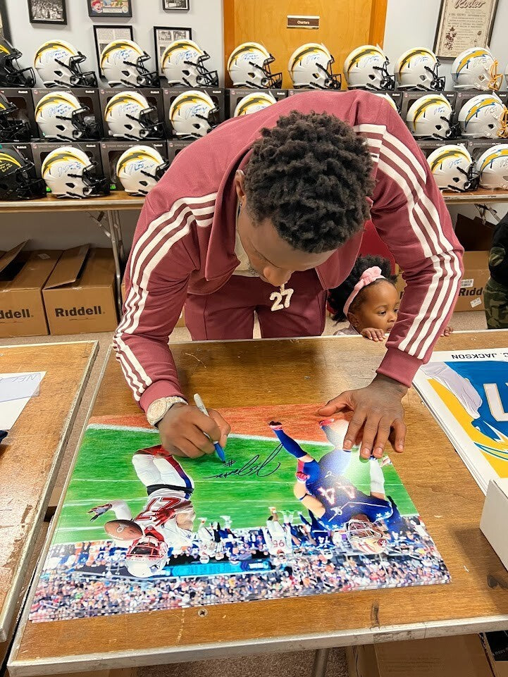 JC Jackson Signed Auto Autographed 16x20 Photo Pro Bowl BAS COA Patriots