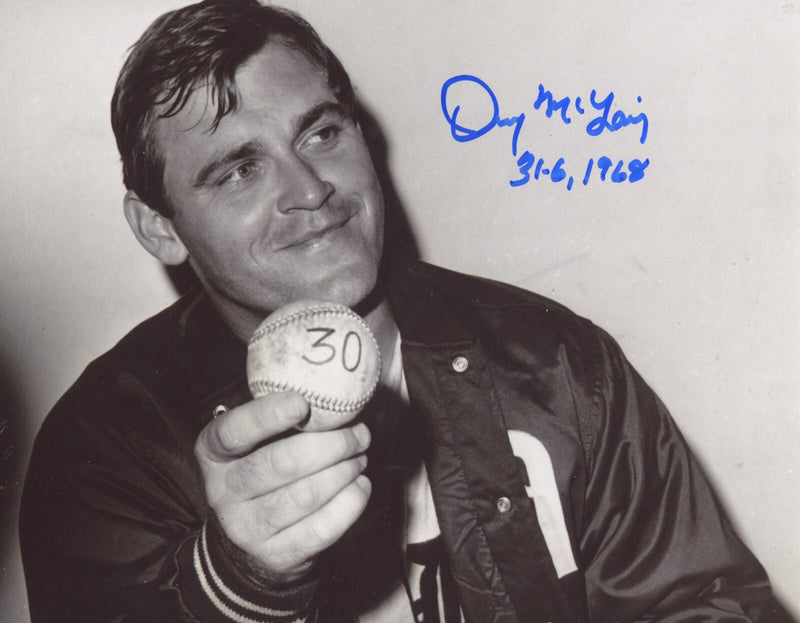 Denny McLain Signed Autographed Tigers 8x10 Photo w/ 31-6 1968 LSCM COA #7