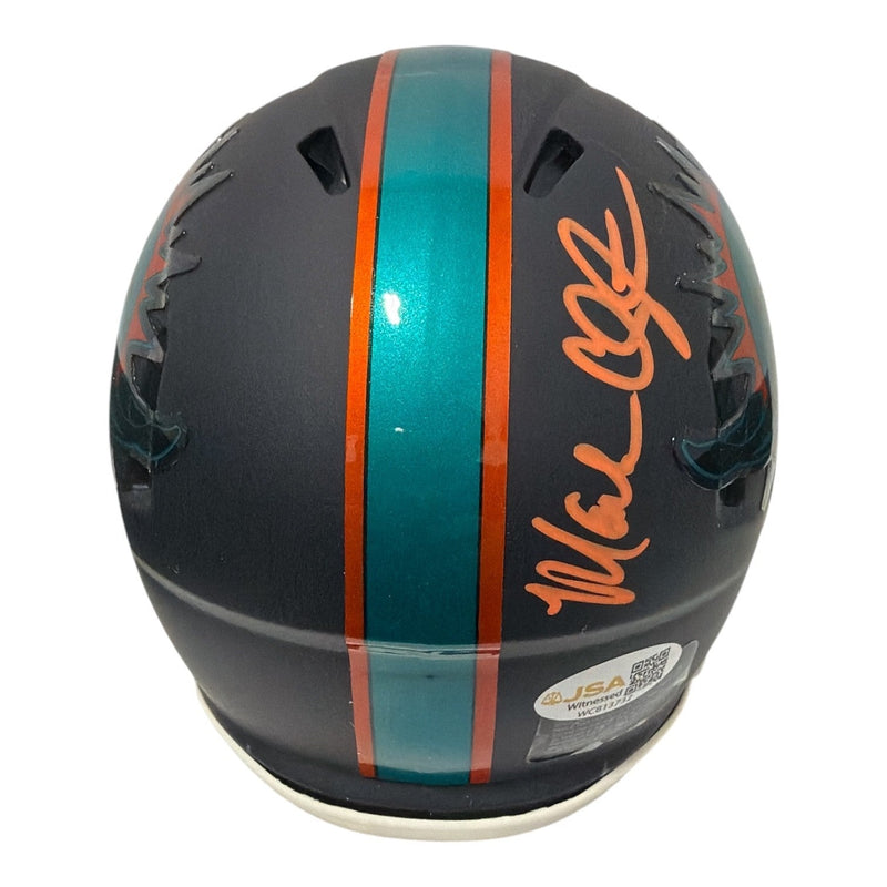 Mark Clayton & Mark Duper Dual Signed Dolphins Rivalries Mini Helmet JSA Wit COA