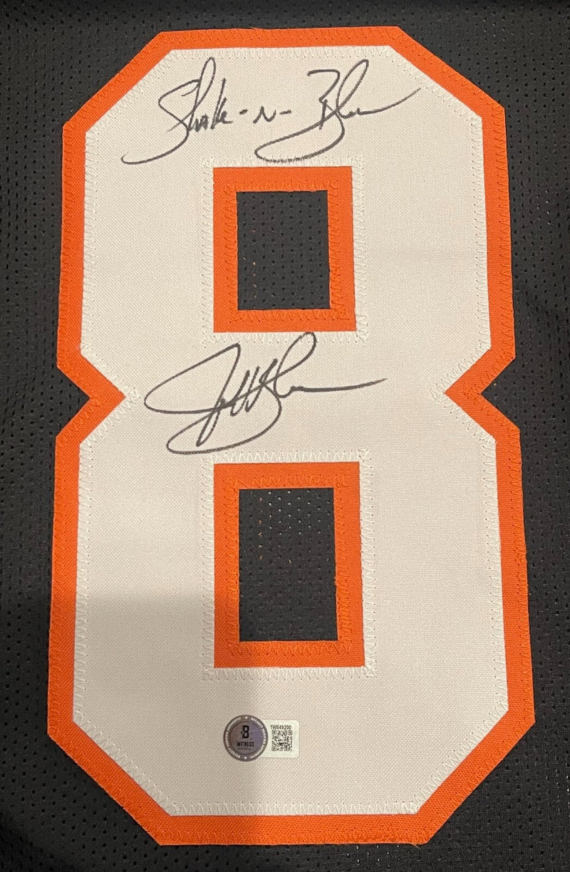 Jeff Blake Signed Bengals Custom Jersey w/ Shake n Blake Beckett Witness BAS COA