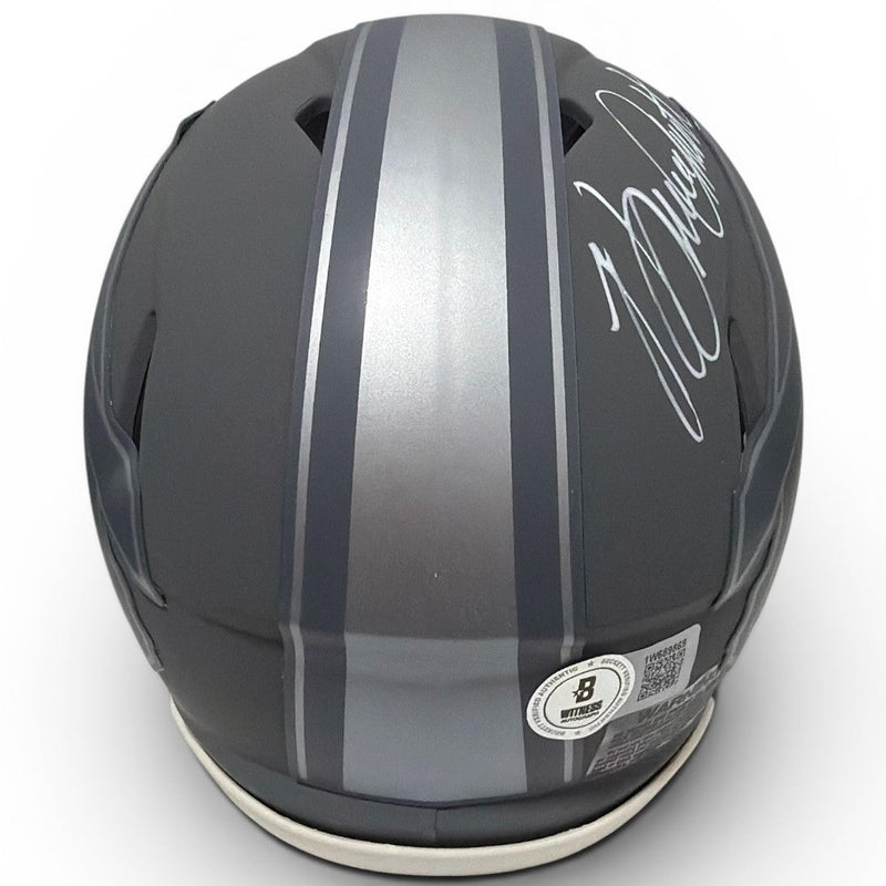 Bruce Smith Signed Buffalo Bills Slate Mini Helmet Beckett Witness BAS COA